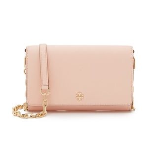 Tory Burch Robinson Chain Wallet crossbody pink